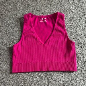 Garage Women's Pink Ribbed Crop Top